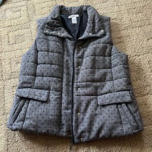 Liz Claiborne Puffy Vest with grey dots